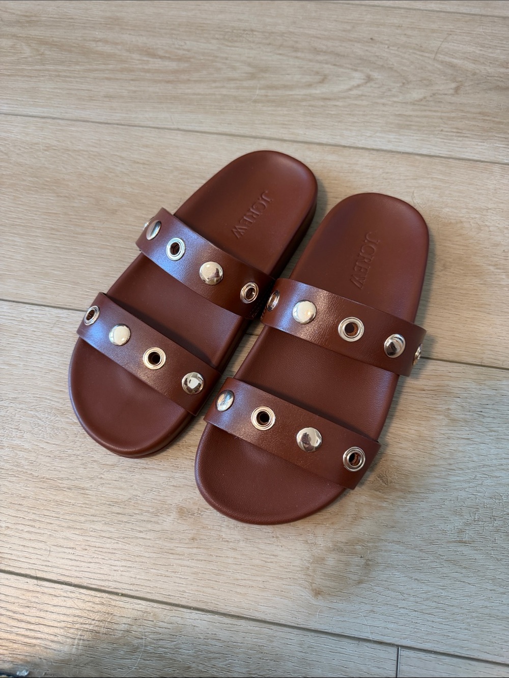 JCREW NEVER WORN BROWN SANDALS ROSE GOLD HARDWARE